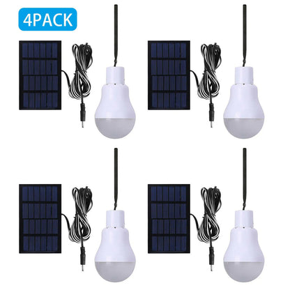 Solar Powered Panel LED Lighting System Lights 15W Portable Bulb Outdoor Indoor