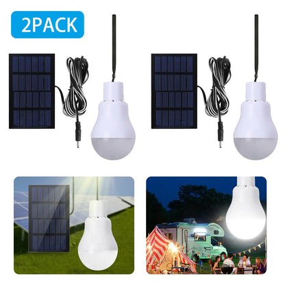 Solar Powered Panel LED Lighting System Lights 15W Portable Bulb Outdoor Indoor