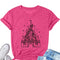 Women Magic Kingdom Shirt Cute Castle Graphic Holiday Them Paties Gift Tee Women Graphic Casual Short Sleeve Shirt Festival Weekend Outfit Clothings(Pink XXL)